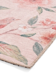 Catherine Lansfield Blush Pippa Floral Washable Rug - Image 5 of 6