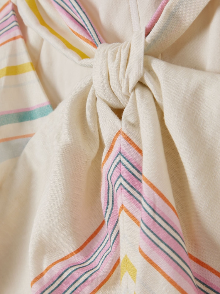 Reiss Ivory Kitty 13-14 yrs Linen Cotton Knot Detail Dress - Image 4 of 4