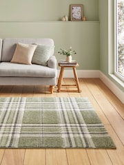 Catherine Lansfield Sage/Green Kelso Check Tartan Rug - Image 1 of 6