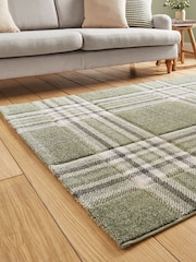 Catherine Lansfield Sage/Green Kelso Check Tartan Rug - Image 2 of 6