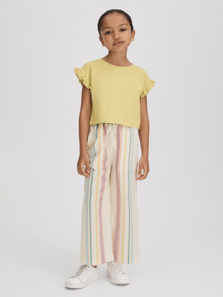 Reiss Multi Cleo 4-9 yrs Linen Drawstring Trousers - Image 1 of 6