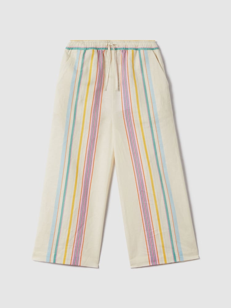 Reiss Multi Cleo 4-9 yrs Linen Drawstring Trousers - Image 2 of 6