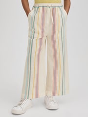 Reiss Multi Cleo 4-9 yrs Linen Drawstring Trousers - Image 3 of 6