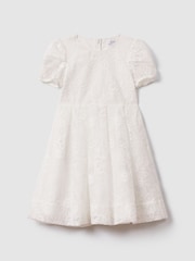 Reiss Ivory Emelie 4-9 yrs Lace Puff Sleeve Dress - Image 2 of 6