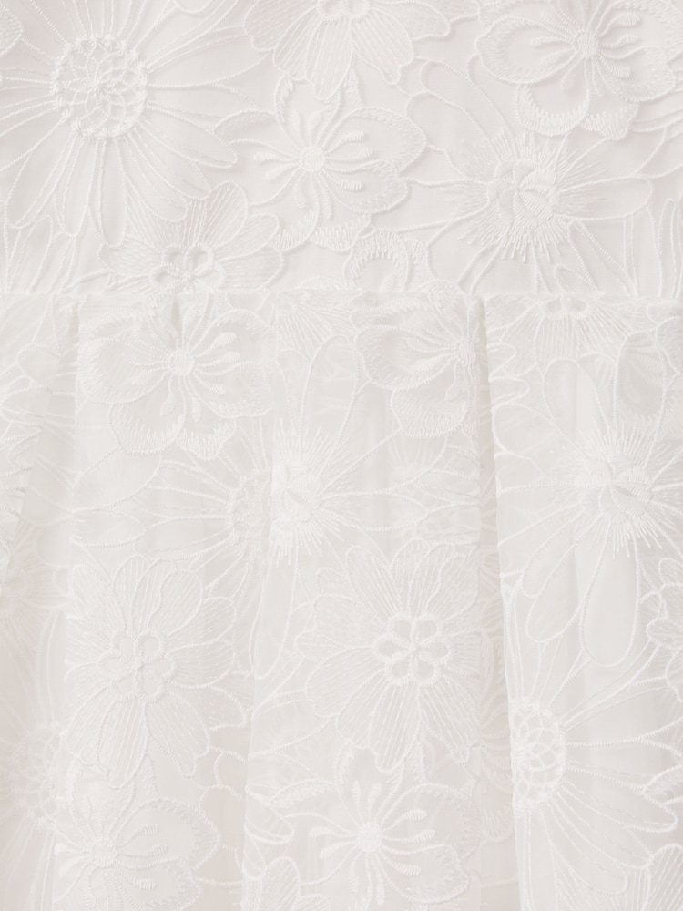 Reiss Ivory Emelie 4-9 yrs Lace Puff Sleeve Dress - Image 6 of 6