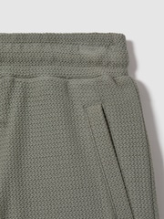 Reiss Pistachio Hester Teen Textured Cotton Drawstring Shorts - Image 3 of 3