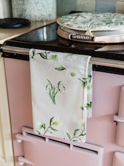 Avalon Home Natural Snowdrop and Hellebore Tea Towel - Image 2 of 5