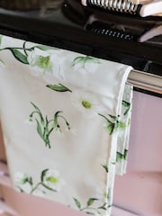 Avalon Home Natural Snowdrop and Hellebore Tea Towel - Image 3 of 5