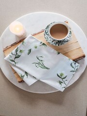 Avalon Home Natural Snowdrop and Hellebore Tea Towel - Image 4 of 5