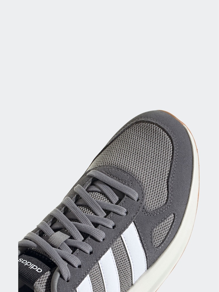 adidas Grey Chrome Run 84s Trainers - Image 7 of 8