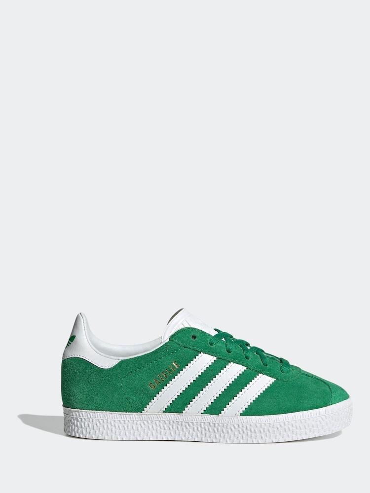 adidas original Green Kids Gazelle Trainers - Image 1 of 9