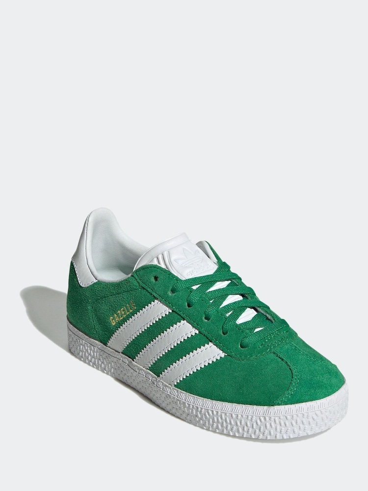 adidas original Green Kids Gazelle Trainers - Image 3 of 9