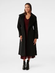 Forever New Black Priya Petite Wrap Coat - Image 4 of 5