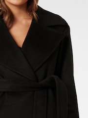 Forever New Black Priya Petite Wrap Coat - Image 5 of 5