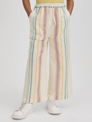 Reiss Multi Cleo Teen Linen Drawstring Trousers - Image 3 of 6
