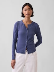 Gap Blue Modern Crew Neck Cardigan - Image 1 of 3