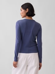 Gap Blue Modern Crew Neck Cardigan - Image 2 of 3