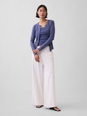 Gap Blue Modern Crew Neck Cardigan - Image 3 of 3