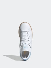adidas White/Blue Kids Stan Smith Shoes - Image 2 of 8