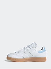 adidas White/Blue Kids Stan Smith Shoes - Image 4 of 8