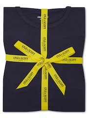 Lyle & Scott Blue Boys Abel Branded Sleepwear Shorts Set - Image 6 of 6
