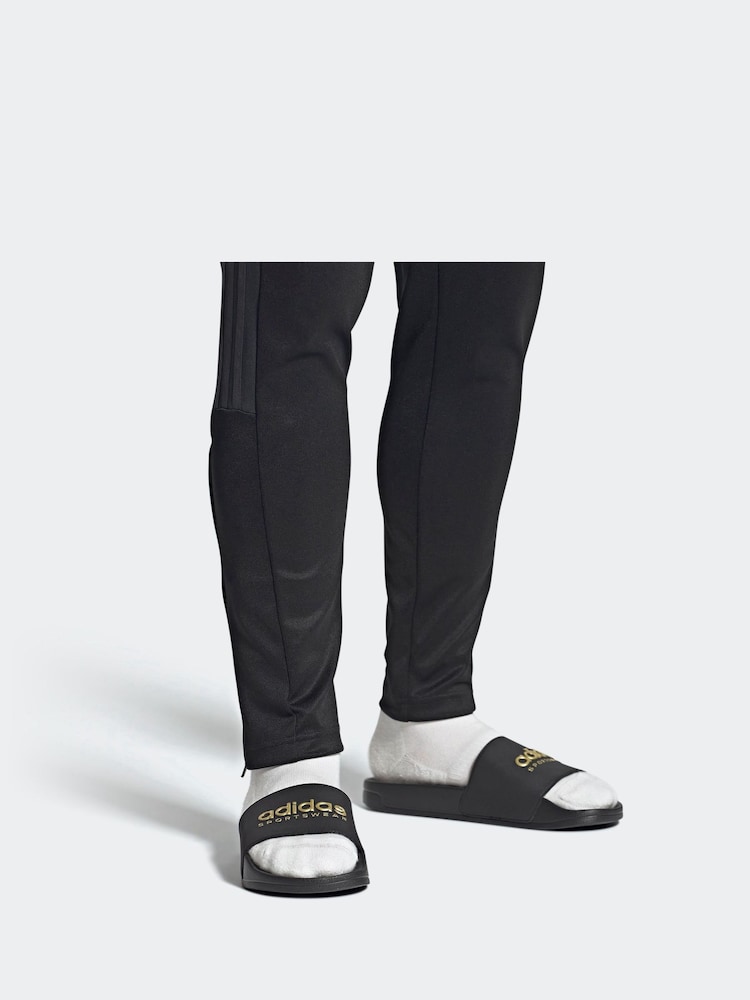 adidas Black Adilette Shower Sandals - Image 1 of 9