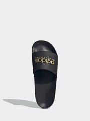 adidas Black Adilette Shower Sandals - Image 6 of 9