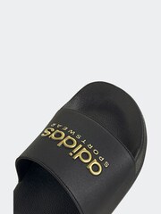 adidas Black Adilette Shower Sandals - Image 8 of 9
