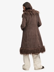 Superdry Brown Long Afghan Coat - Image 2 of 5