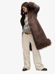 Superdry Brown Long Afghan Coat - Image 4 of 5