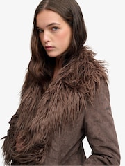 Superdry Brown Long Afghan Coat - Image 5 of 5