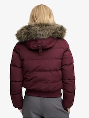 Բուրգունդյան մանուշակագույն - Superdry Everest Hooded Bomber Puffer Coat - Պատկեր 3 6-ից