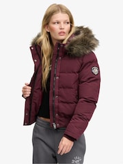 Բուրգունդյան մանուշակագույն - Superdry Everest Hooded Bomber Puffer Coat - Պատկեր 4 6-ից