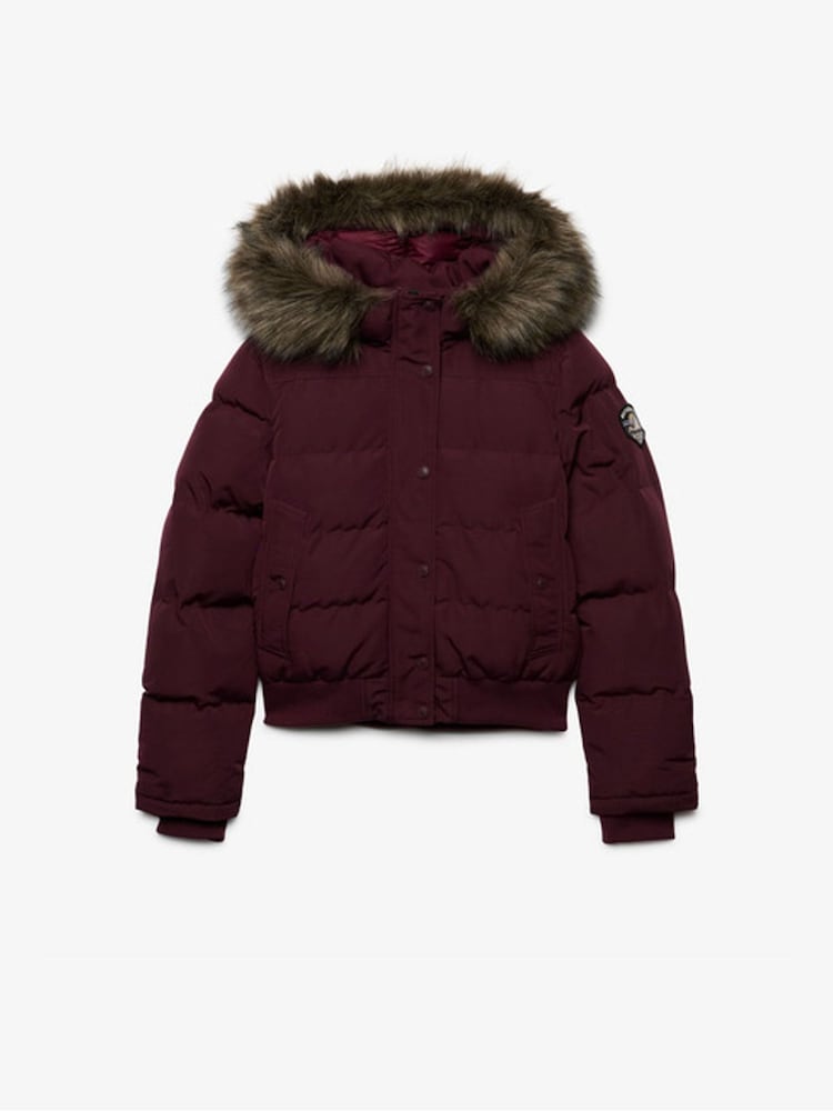 Բուրգունդյան մանուշակագույն - Superdry Everest Hooded Bomber Puffer Coat - Պատկեր 6 6-ից