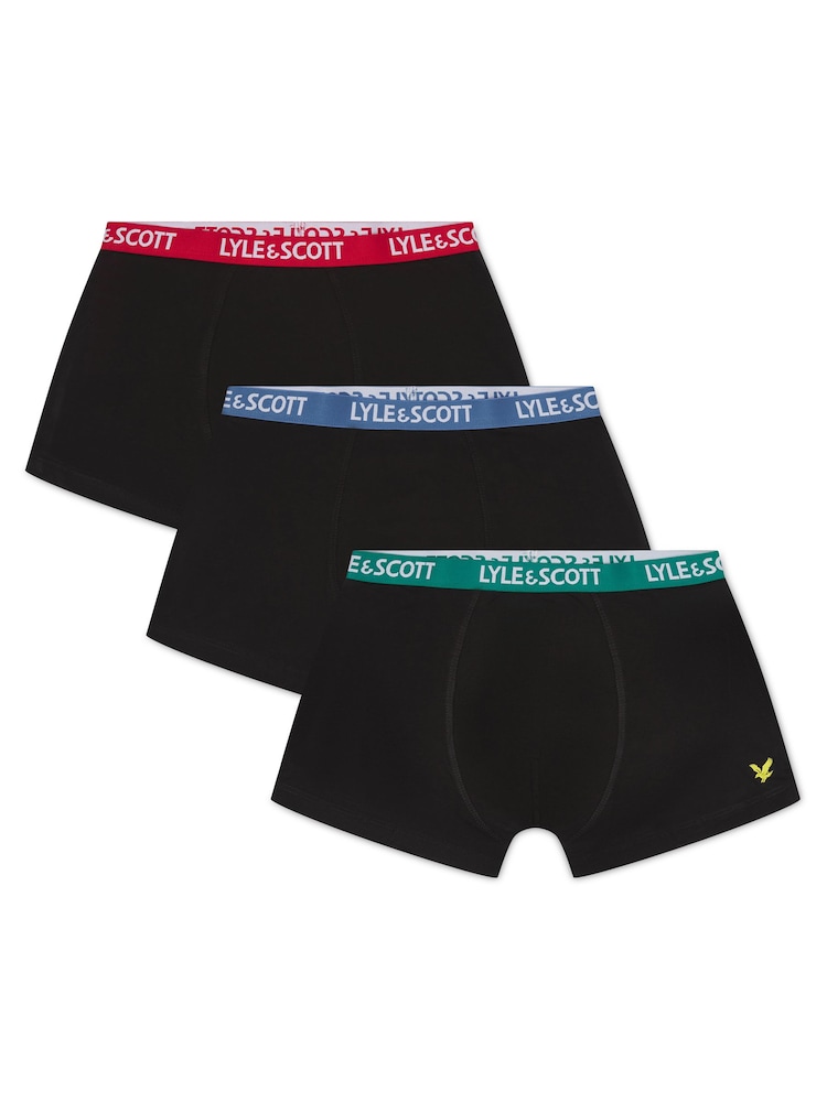 Lyle & Scott Black Underwear Boys Markus Trunks 3 Pack - Image 1 of 4