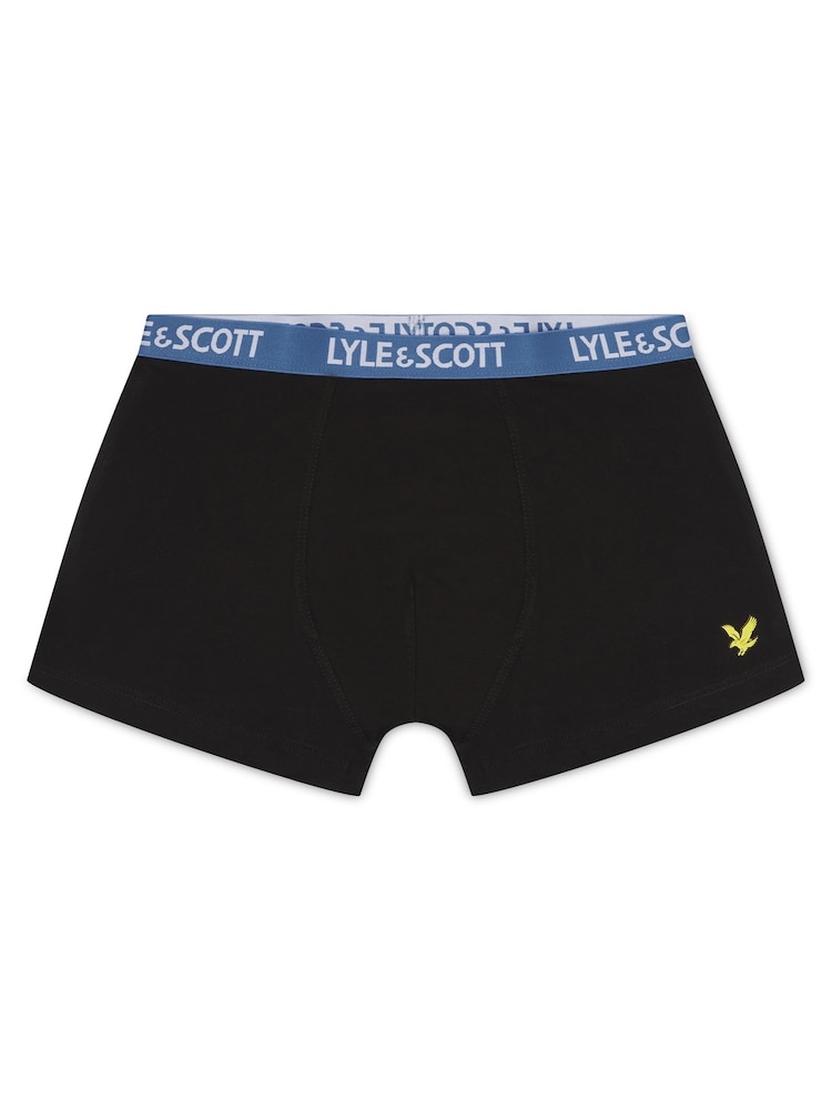 Lyle & Scott Black Underwear Boys Markus Trunks 3 Pack - Image 4 of 4