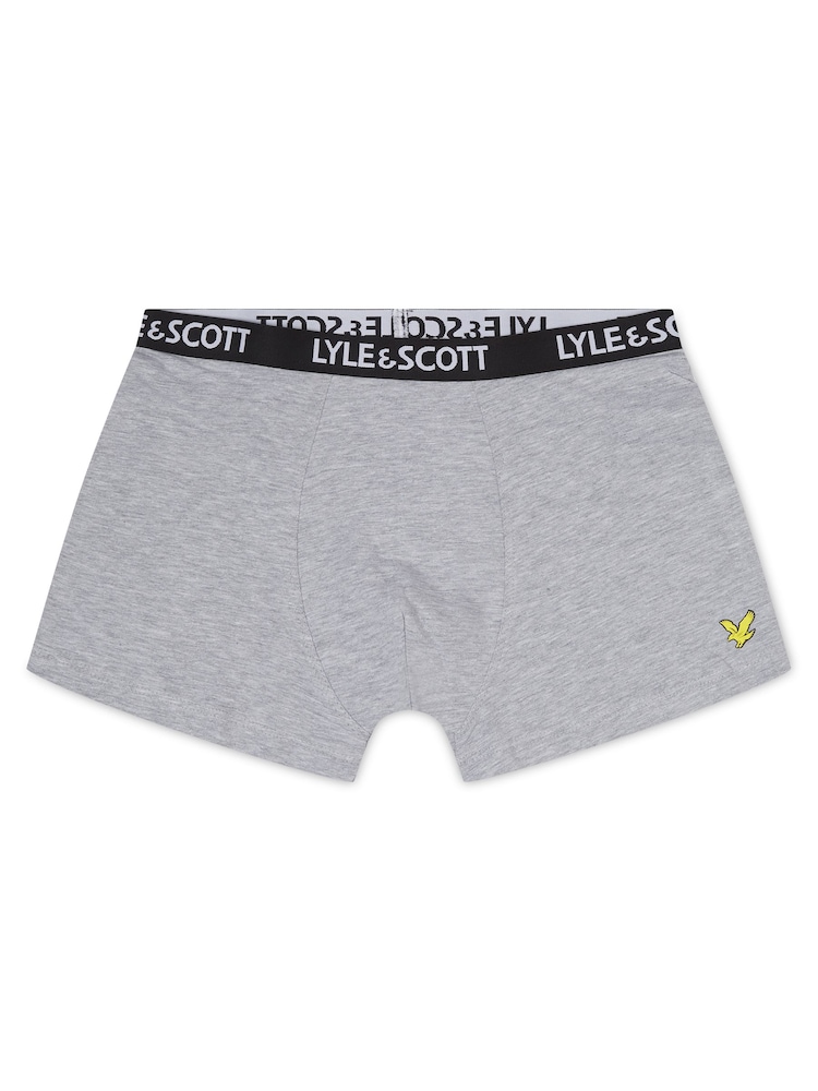 Lyle & Scott Grey Boys Markus Underwear Trunks 3 Pack - Image 4 of 4 Lyle & Scott Grey Boys Markus Underwear Trunks 3 Pack - Image 4 of 4