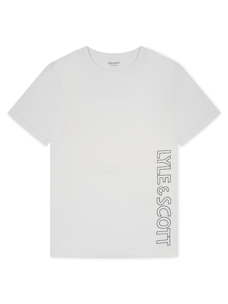 Lyle & Scott White Branded Boys Abel Sleepwear Shorts Set - Image 2 of 6