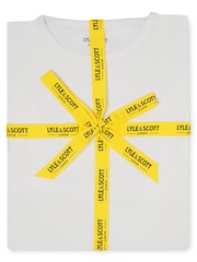 Lyle & Scott White Branded Boys Abel Sleepwear Shorts Set - Image 6 of 6