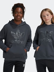 adidas Grey Kids Trefoil 100% Cotton Hoodie - Image 1 of 4