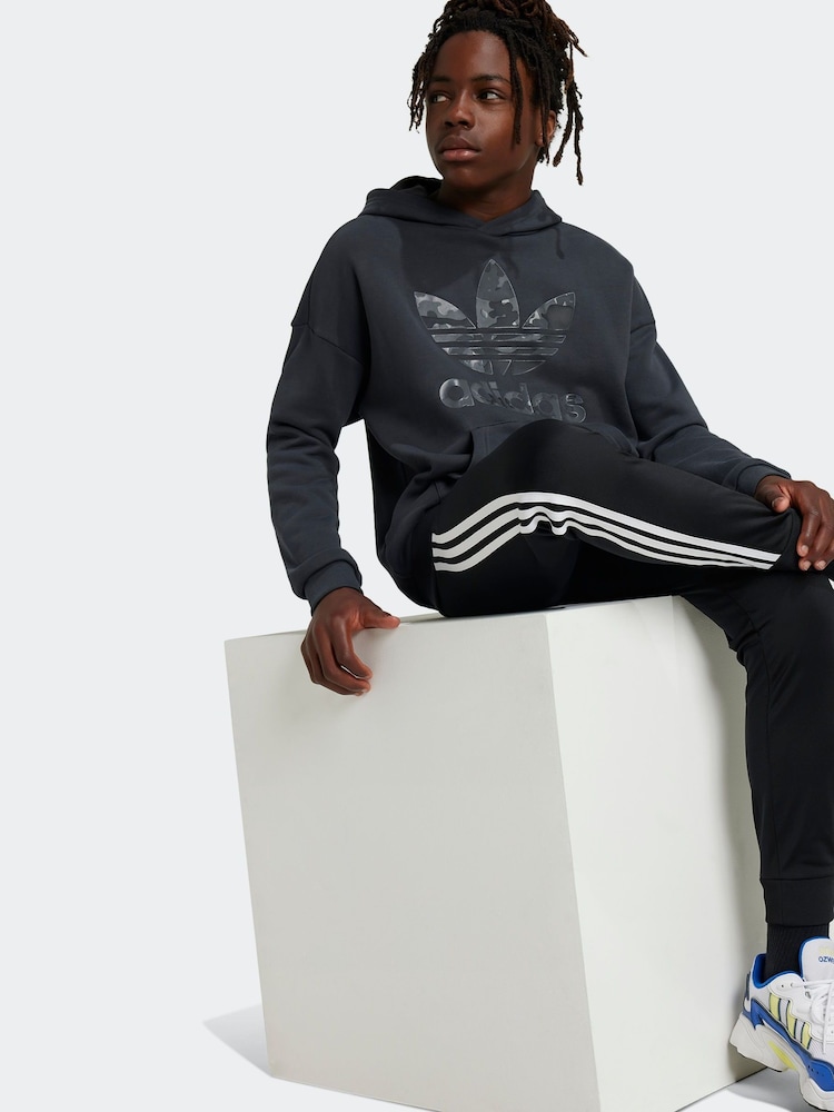 adidas Grey Kids Trefoil 100% Cotton Hoodie - Image 2 of 4