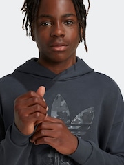 adidas Grey Kids Trefoil 100% Cotton Hoodie - Image 3 of 4
