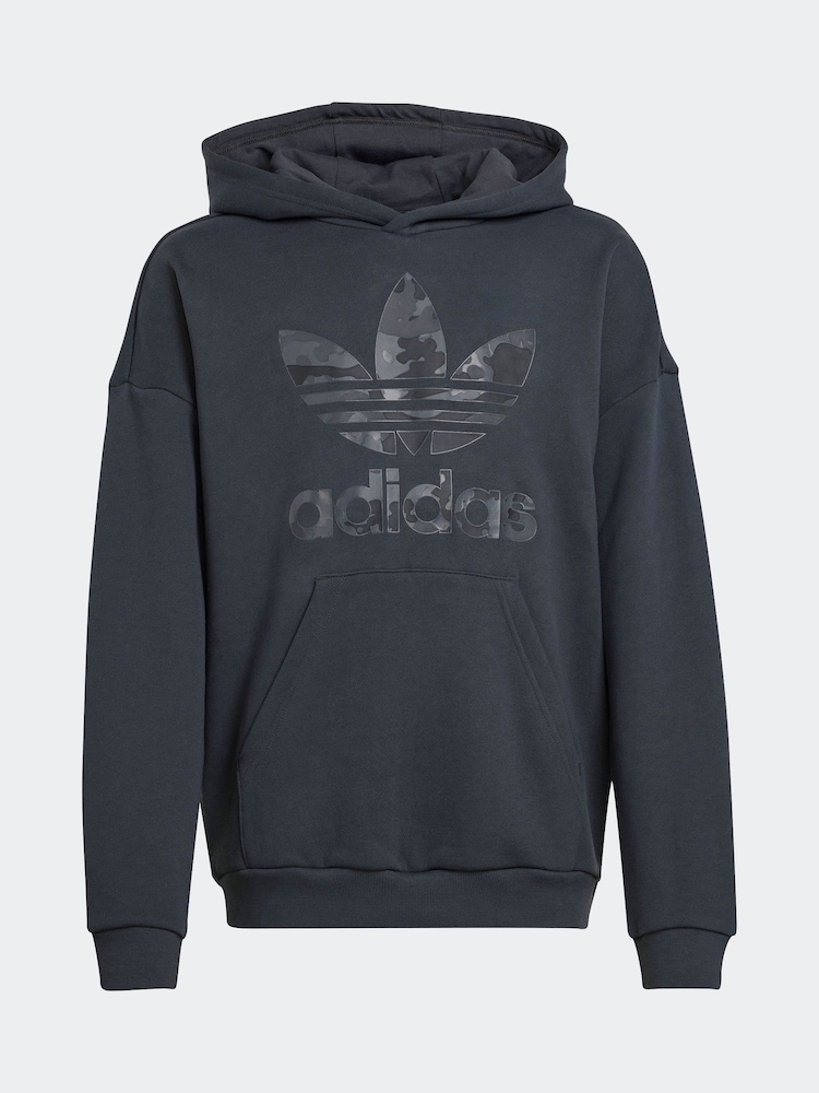 adidas Grey Kids Trefoil 100% Cotton Hoodie - Image 4 of 4