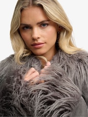 Superdry Grey Long Afghan Coat - Image 5 of 5