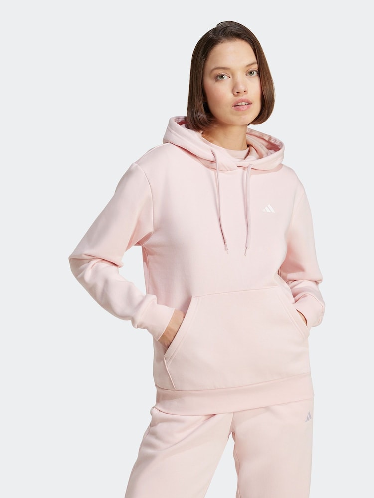 adidas Pink Small Logo Hoodie - Image 1 of 6 adidas Pink Small Logo Hoodie - Image 1 of 6