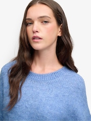 Superdry Blue Slouchy Brushed Knitted Jumper - Image 5 of 6