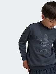adidas Black adidas Originals Graphics Sweat Top and Joggers Set - Image 6 of 7