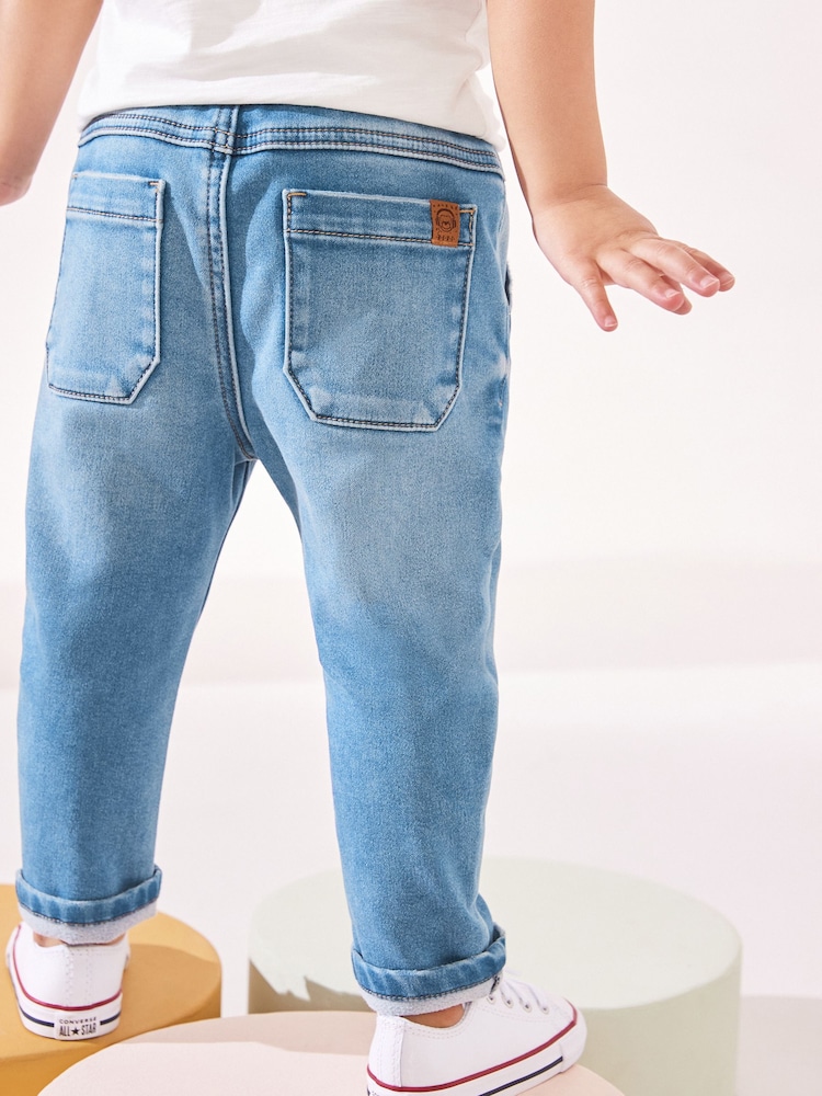 Mid Wash Denim Super Soft Pull-On Jeans With Stretch (3mths-7yrs) - Image 2 of 6