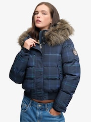 Կապույտ - Superdry Everest Hooded Bomber Puffer Coat - Պատկեր 1 7-ից