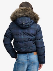 Կապույտ - Superdry Everest Hooded Bomber Puffer Coat - Պատկեր 4 7-ից